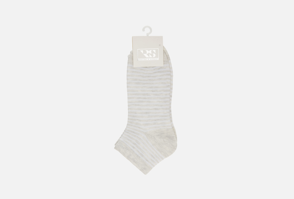 Носки укороченные R&S Светло-серая Полоска 36-39 размер