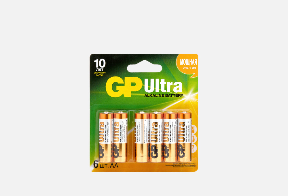 Алкалиновые батарейки GP BATTERIES Ultra Alkaline 15а Aa 6 шт