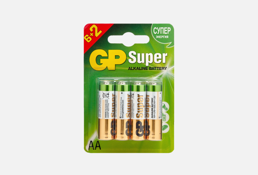 Алкалиновые батарейки GP BATTERIES Super Alkaline 15а Аa 8 шт