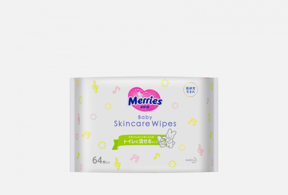 Влажные салфетки для детей MERRIES Skincare Wipes 64 шт