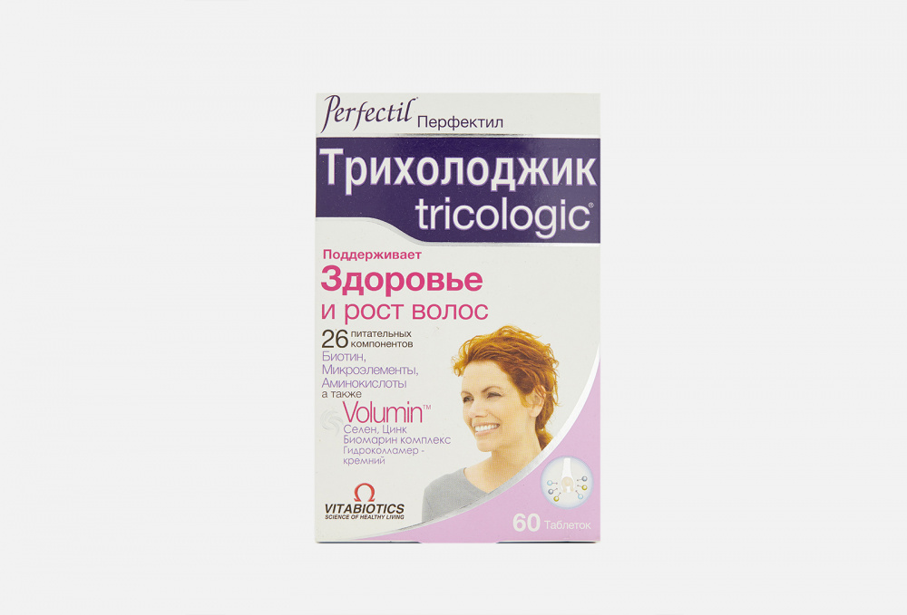 Комплекс витаминов для здоровья волос VITABIOTICS Perfectil Tricologic Коллаген В Таблетках 60 шт