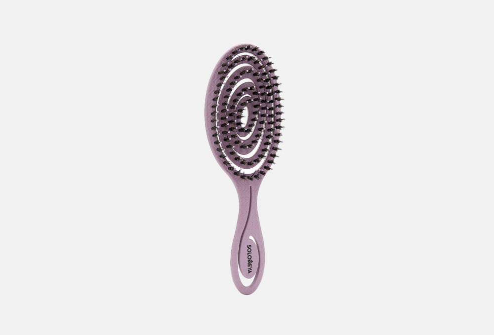 Подвижная био-расческа для волос c натуральной щетиной SOLOMEYA - фото 1