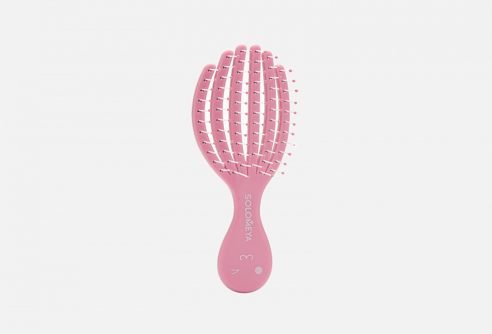 Расческа для сухих и влажных волос мини SOLOMEYA Pink Octopus 1 шт