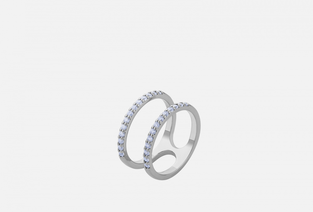 Кольцо серебряное MIE Двойное С Фианитами 18 размер