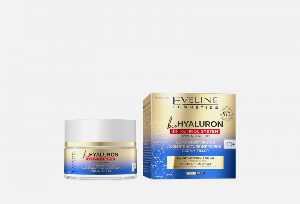 Увлажняющий крем-филлер для лица EVELINE Retinol System 40+ 50 мл