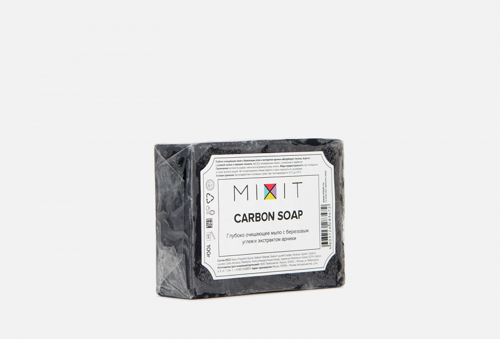 фото Очищающее мыло с березовым углем mixit