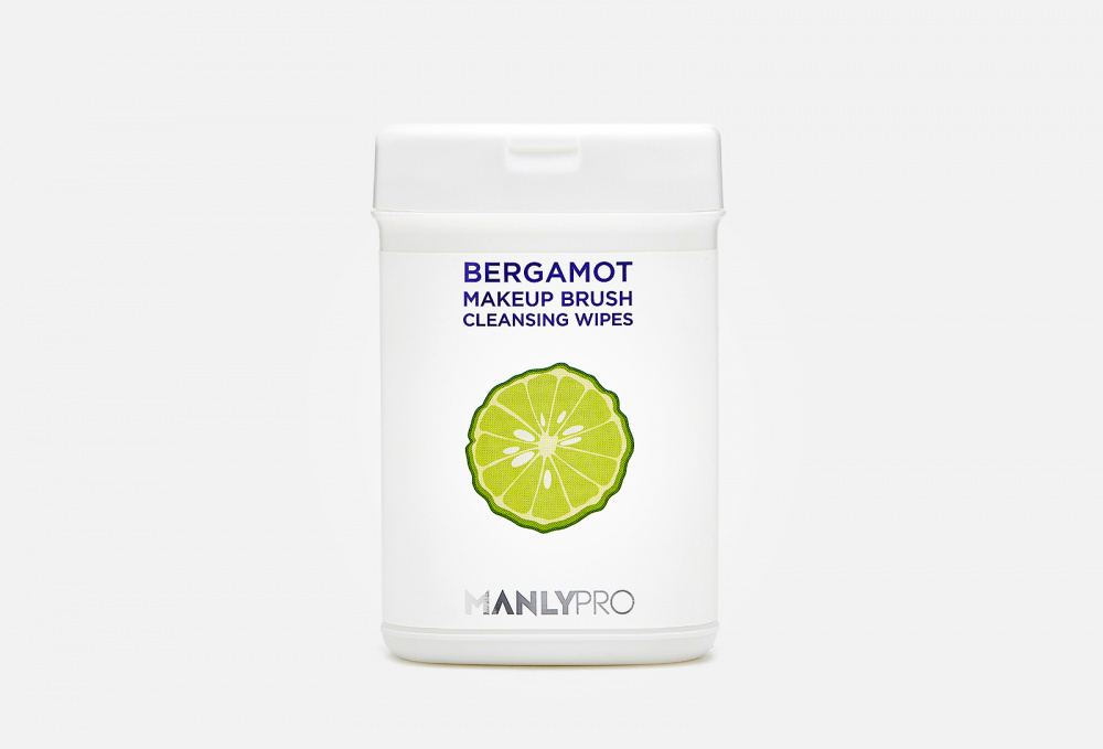 Очищающие салфетки для кистей с маслом бергамота MANLY PRO Bergamote Makeup Brush Cleansing Wipes 50 шт