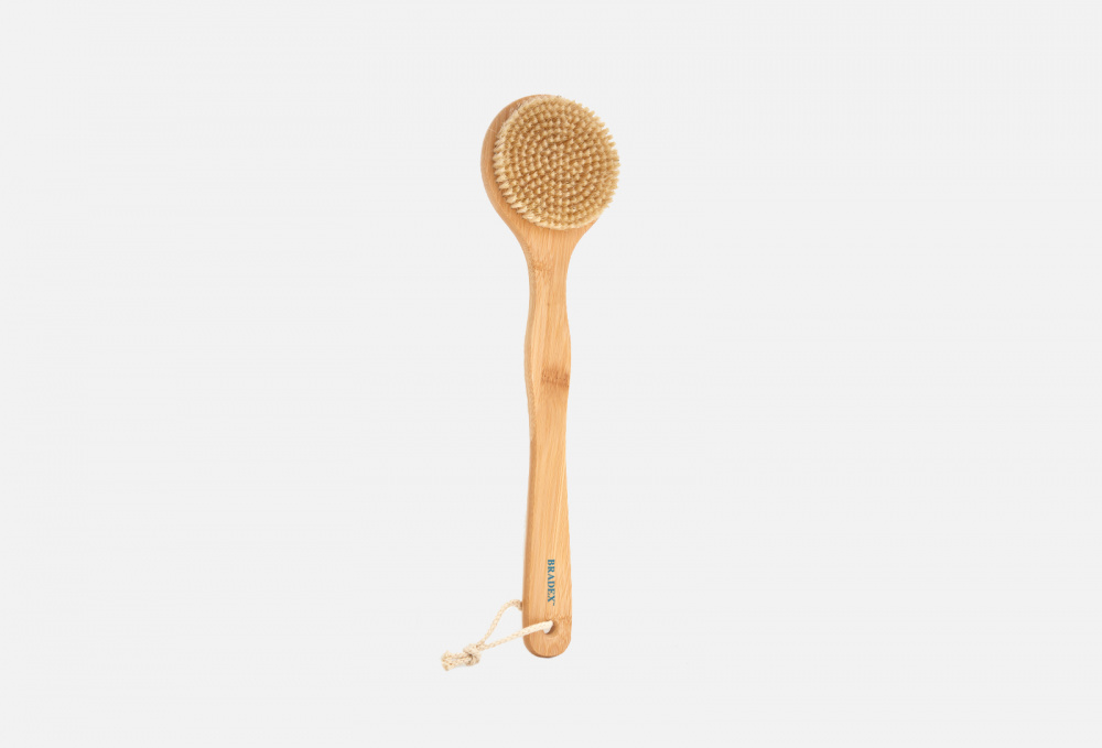 Щётка для сухого массажа из бамбука с щетиной кабана с ручкой 39 см BRADEX COSMETICS