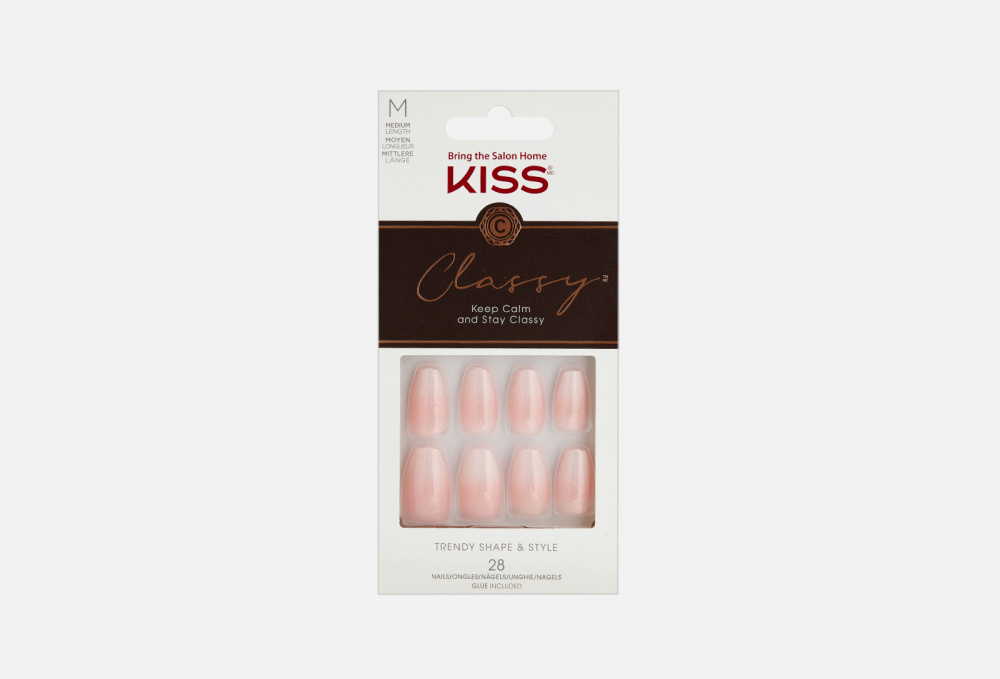 Набор накладных ногтей с клеем средней длины KISS NEW YORK PROFESSIONAL Exquisite Classics 28 шт