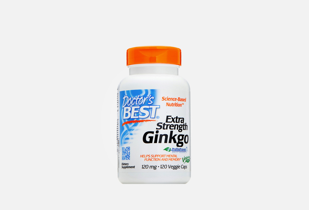 Гинкго Билоба DOCTORS BEST Extra Strength Ginkgo 120 Мг 120 шт