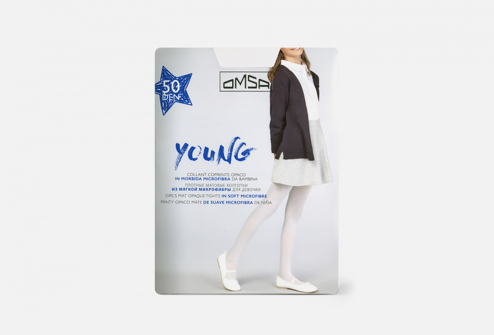 Колготки OMSA Young Bianco, 50 Den 18-20 размер