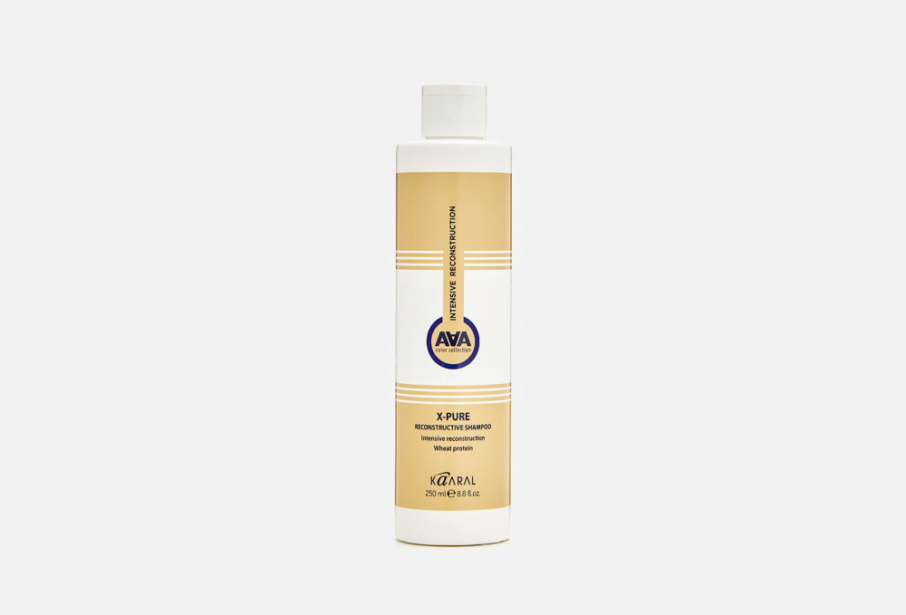 Шампунь для поврежденных волос восстанавливающий с пшеничными протеинами KAARAL X-pure Reconstructive Shampoo 250 мл