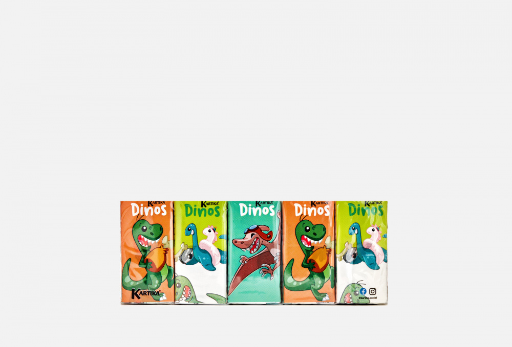 Бумажные платочки WORLD CART Динозавры 10 шт