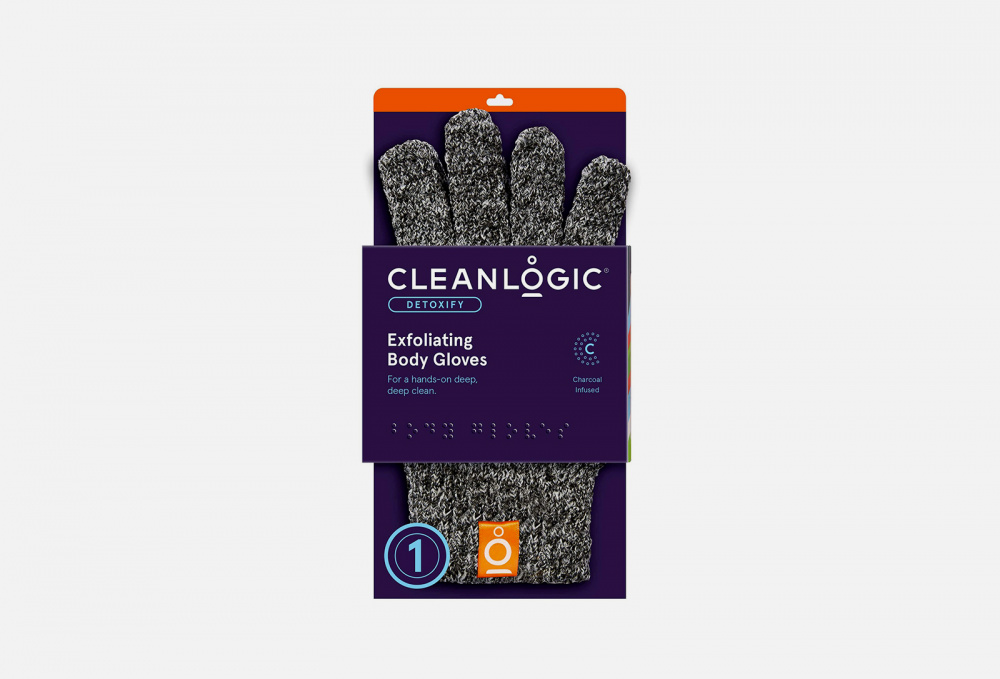 Мочалка-перчатка для массажа и пилинга CLEANLOGIC Detoxify Exfoliating Body Gloves 2