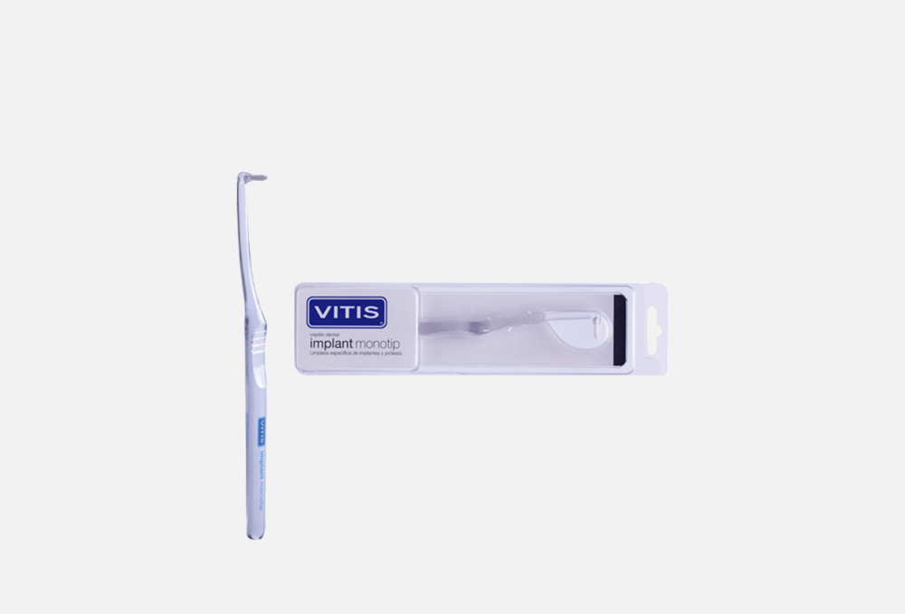 Зубная щётка для имплантов, жесткая ( в ассортименте) DENTAID Vitis Implant Monotip 1