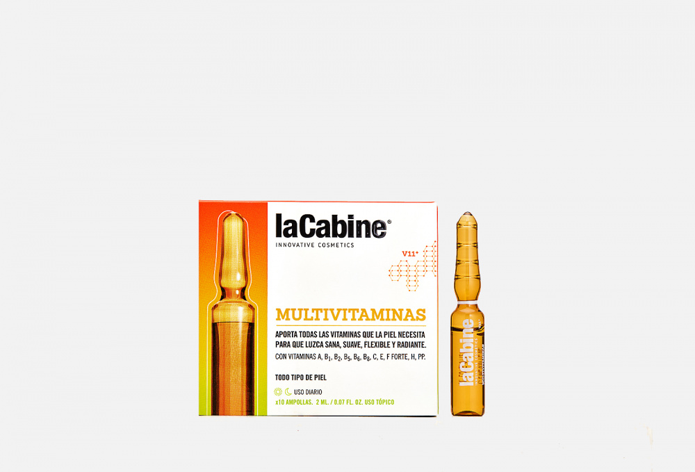 Концентрированная сыворотка в ампулах с 11 витаминами, 10 х2 мл LACABINE Lacabine Multivitamins Ampoules 10 шт