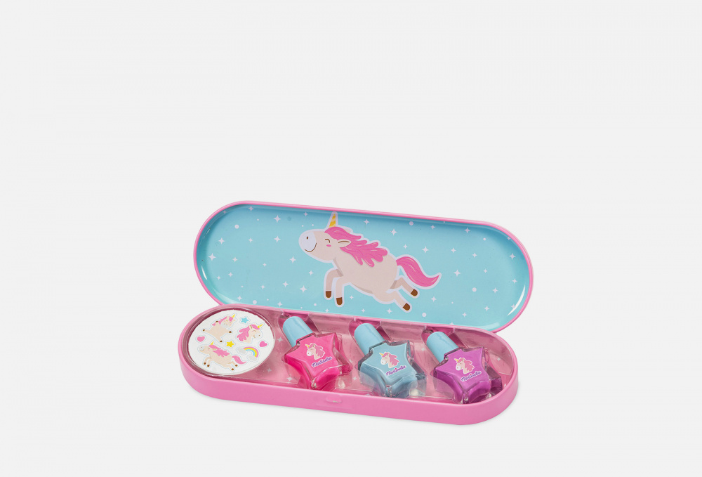Набор детской декоративной косметики для ногтей MARTINELIA Sweet Dreams Nail Polish + Stickers Little Unicorn 4