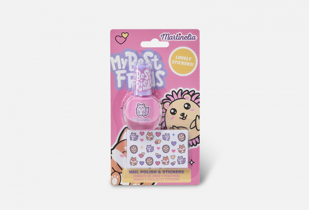 Мини набор детских лаков для ногтей MARTINELIA My Best Friends Nails Polish + Stickers 4