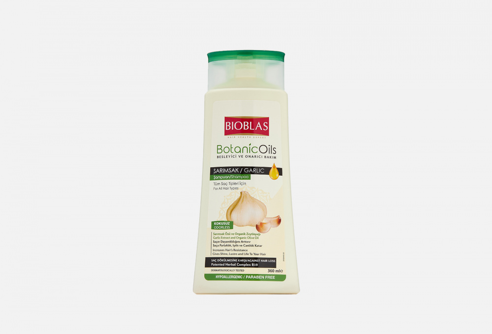 Шампунь против выпадения волос  с экстрактом чеснока и оливковым маслом BIOBLAS - фото 1