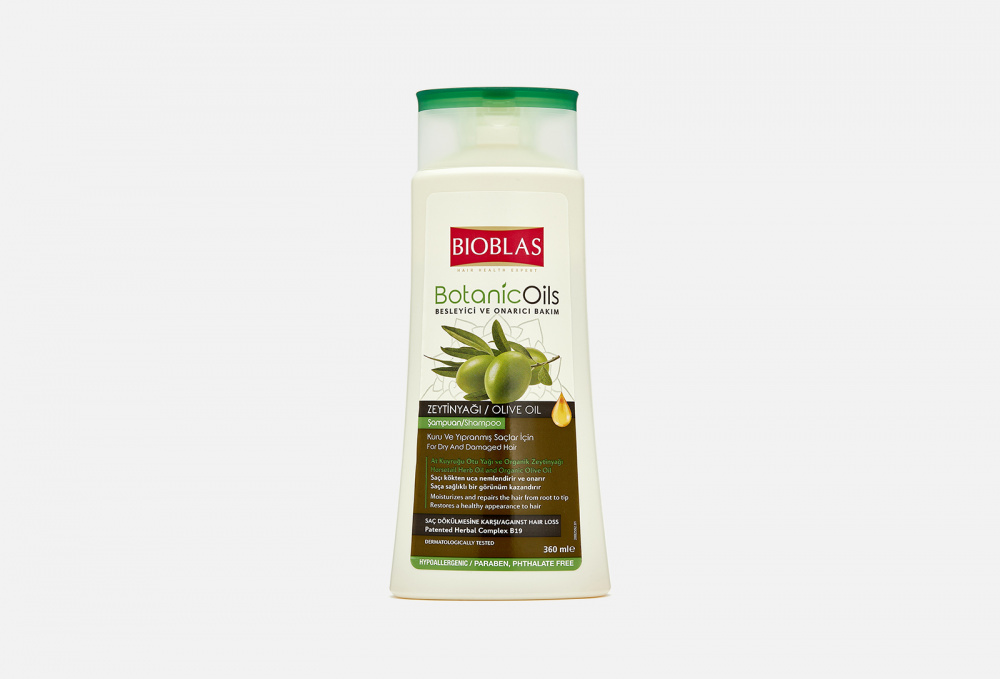 Шампунь для сухих поврежденных волос, против выпадения BIOBLAS Botanic Oils Olive Oil 360 мл