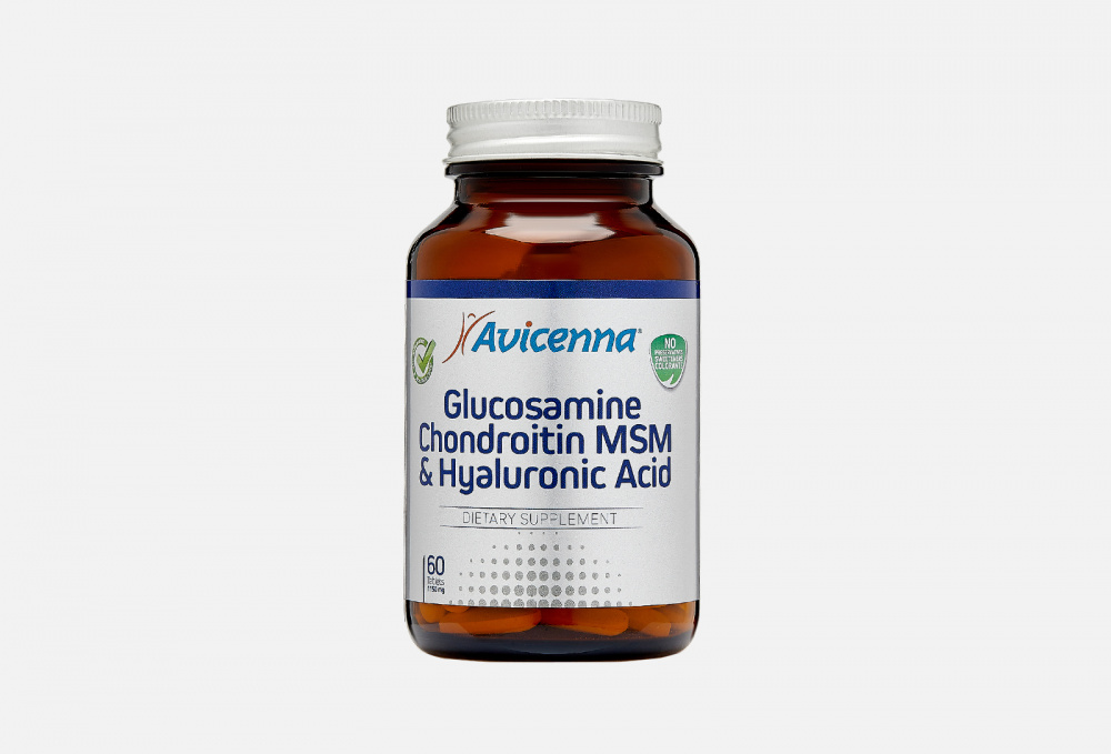 Комплекс витаминов и минералов AVICENNA Глюкозамин, Хондроитин, Гиалуроновая Кислота 60 шт