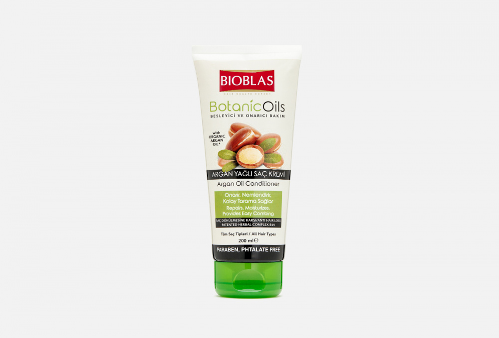 Кондиционер для волос питательный, увлажняющий с аргановым маслом BIOBLAS Botanic Oils Argan Cream Mask 200 мл