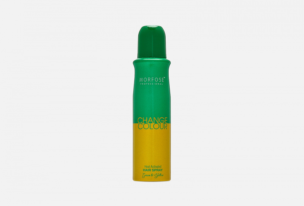 Термохромная смываемая спрей-краска для волос Morfose “CHANGE COLOUR HAIR SPRAY”, тон Green to Yellow