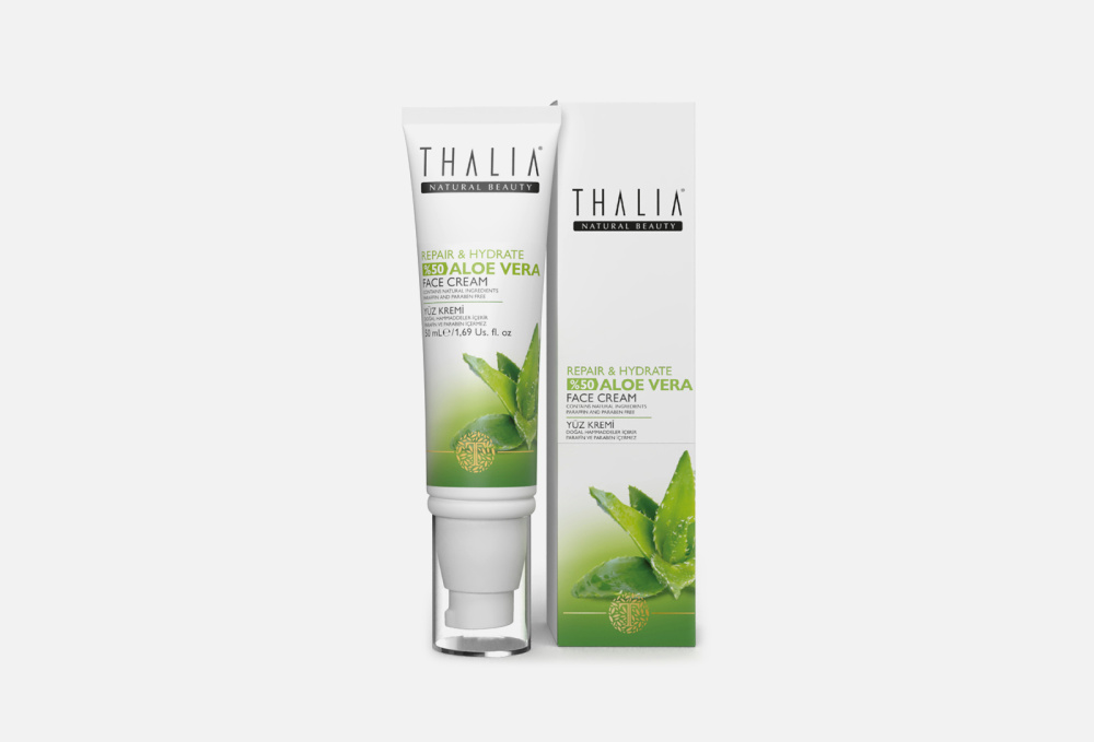 Крем увлажняющий для лица THALIA NATURAL BEAUTY Repair & Hydrate 50% Aloe Vera 50 мл