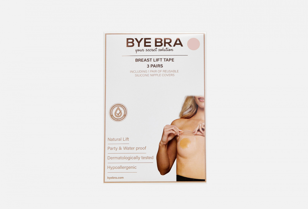Тейп для подтяжки груди и накладки на соски BYE BRA, цвет бежевый - фото 1