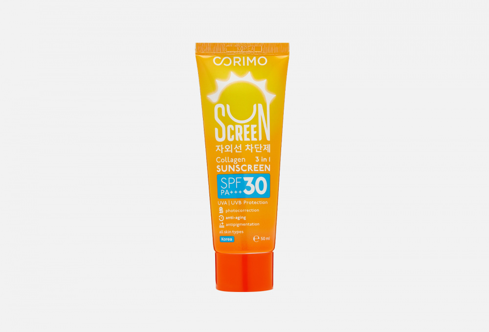 Солнцезащитный крем для лица и тела SPF 30 CORIMO Collagen Face & Body Anti-aging Sun Cream Waterproof 50 мл