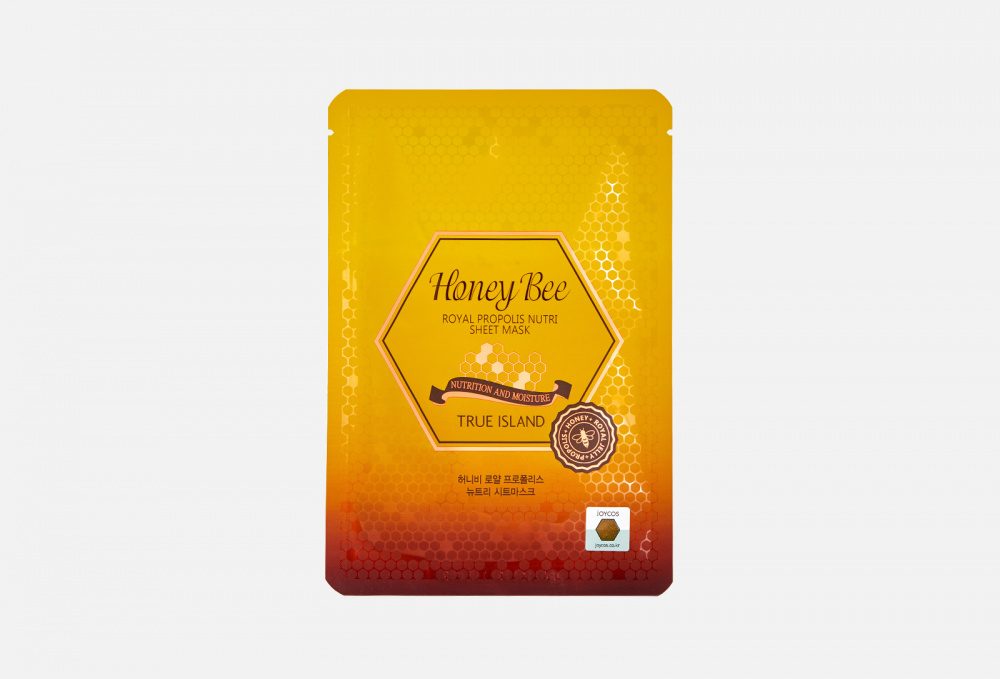 Маска на тканевой основе с экстрактом маточного молочка TRUE ISLAND Honey Bee Royal Propolis Nutri Sheet Mask 27 мл