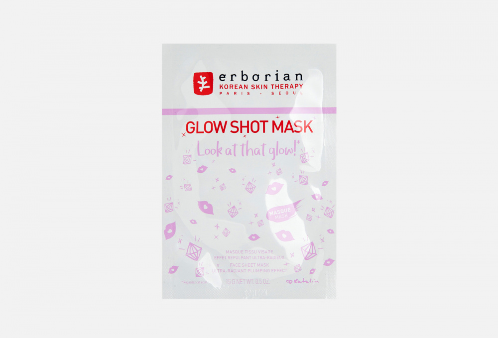 Тканевая маска для лица ERBORIAN Glow Shot Mask 14 мл erborian the cc glow shop