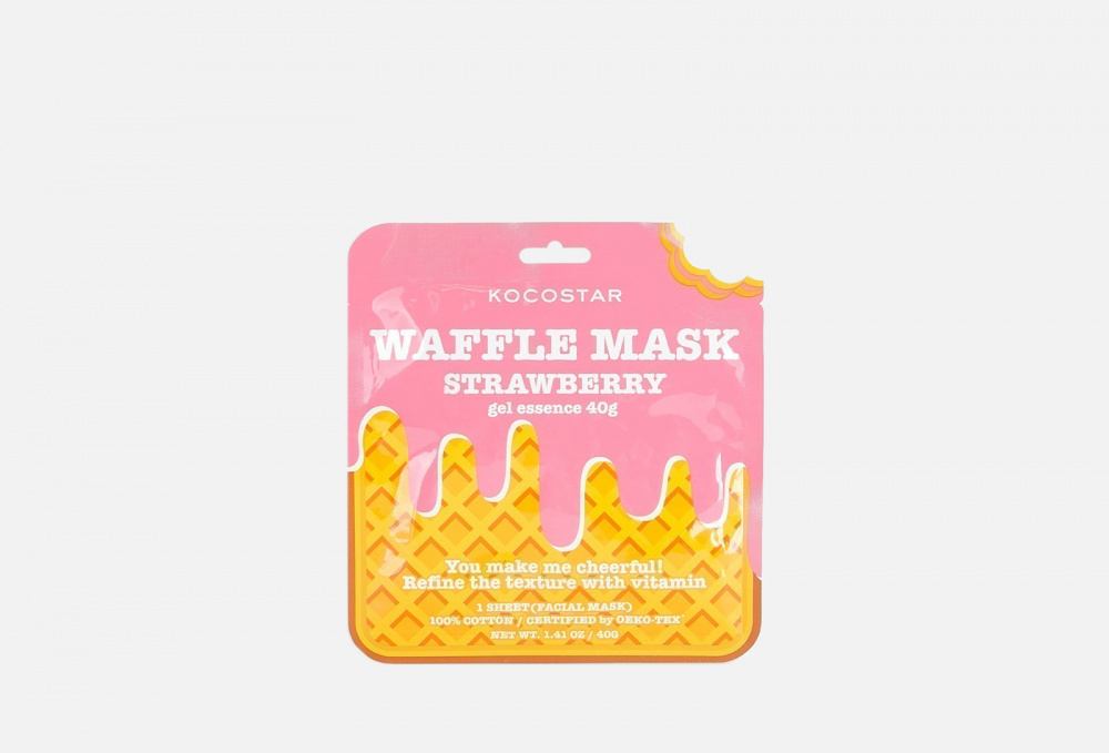 Тонизирующая вафельная маска для лица с экстрактом клубники