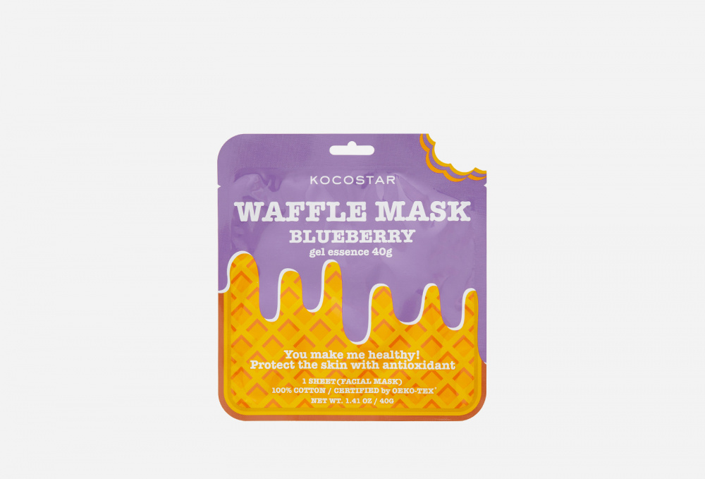 Купить Противовоспалительная вафельная маска для лица с экстрактом черники и полыни, KOCOSTAR