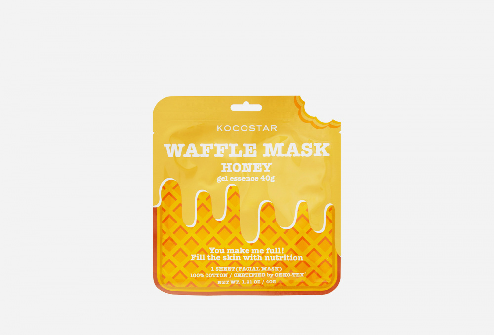 фото Питательная вафельная маска для лица с экстрактом мёда kocostar