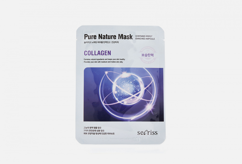 Тканевая маска с экстрактом коллагена ANSKIN Secriss Pure Nature Mask Pack - Collagen 25 мл цена и фото