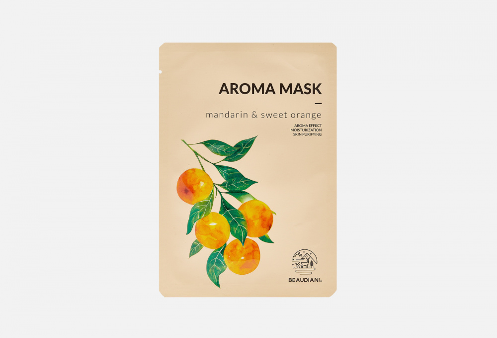 Маска мандарина. Тканевая маска с мандарином. Aroma Orange. BEAUDIANI Aroma Mask Lavender + Camomile. Masking Aroma 10000.