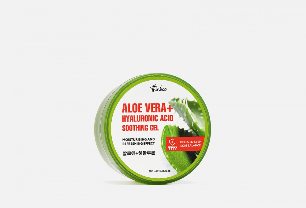 Гель с гиалуроновой кислотой и экстрактом алоэ THINKCO Aloe Vera+ Hyaluronic Acid Soothing Gel 300