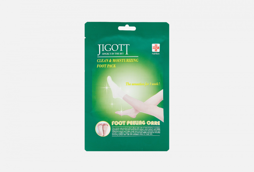 Маска-носки с эффектом пилинга для ног JIGOTT Clean & Moisturizing Foot Pack 2 шт