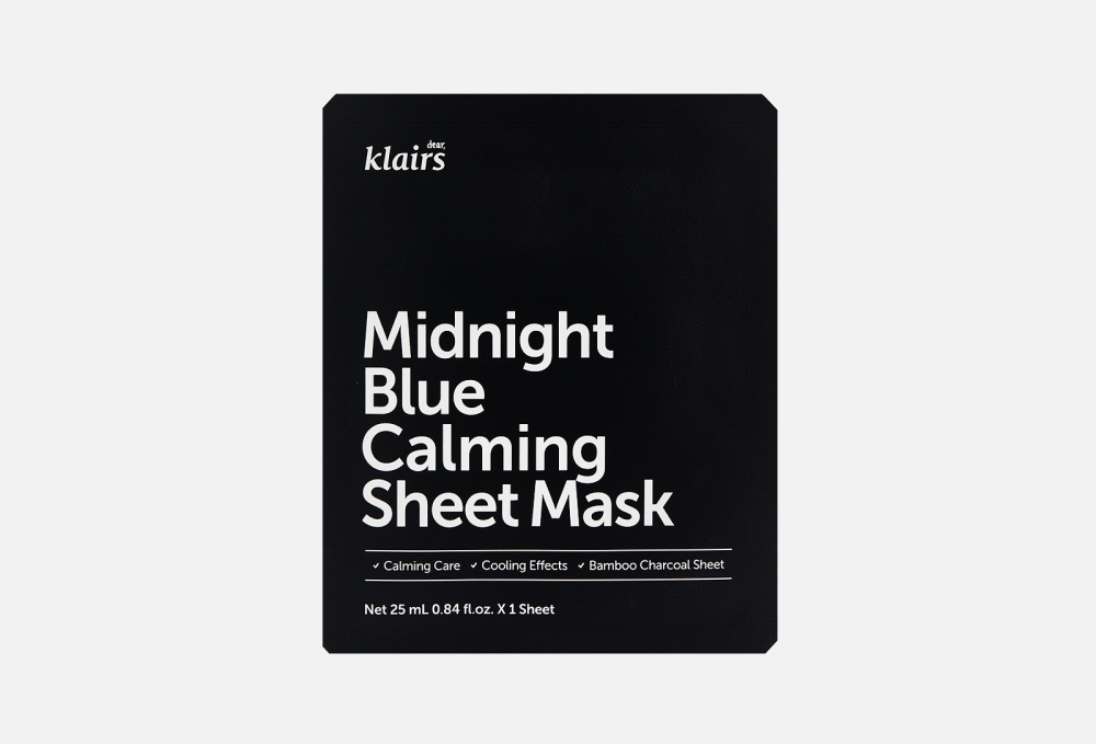 Тканевая маска для лица DEAR, KLAIRS Midnight Blue Calming Sheet Mask 25 мл
