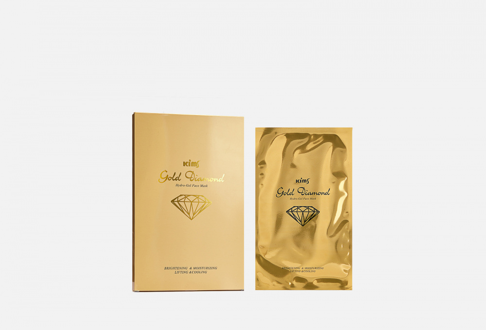 Гидрогелевая золотая маска для лица KIMS Gold Diamond Hydro-gel Face Mask 5