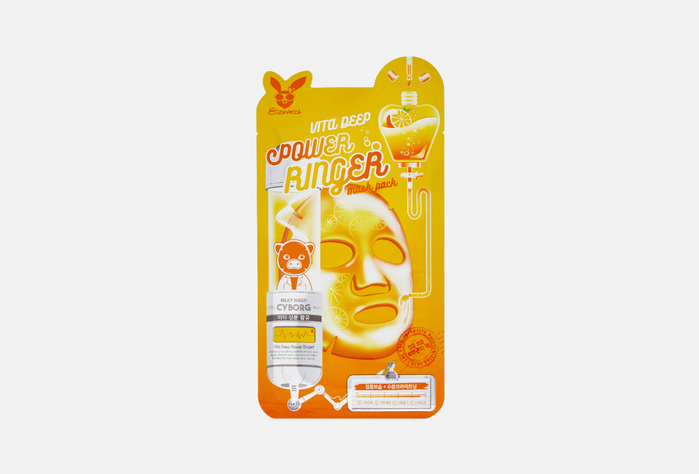 Тканевая маска для лица ELIZAVECCA Vita Deep Power Ringer Mask Pack 1 шт