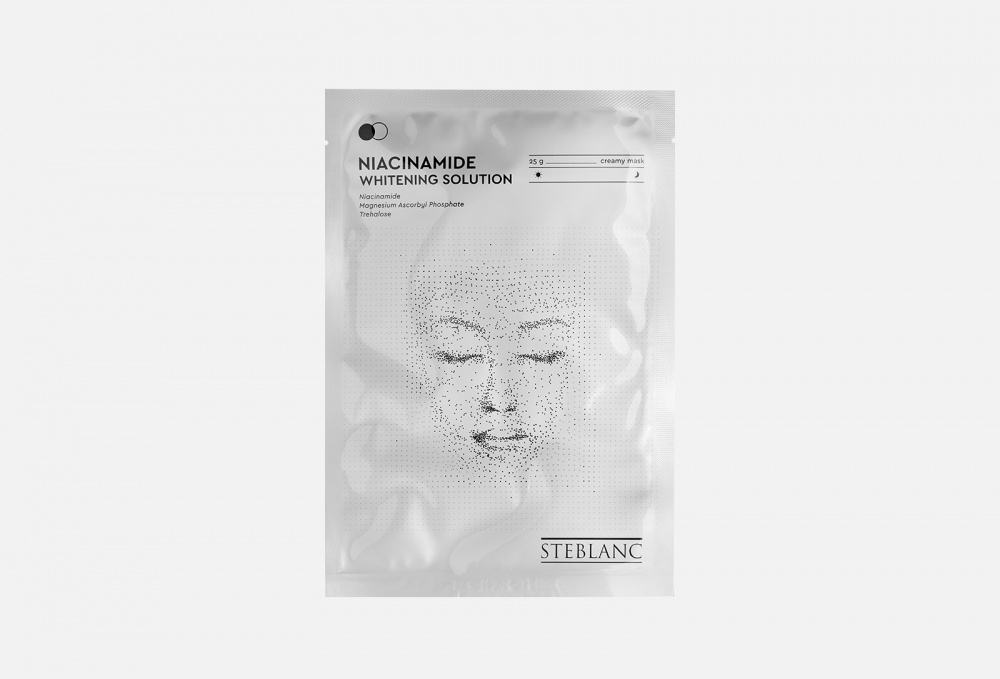 Тканевая Маска для лица омолаживающая с ниацинамидом STEBLANC Niacinamide Whitening Solution Creamy Sheet Mask 1 шт