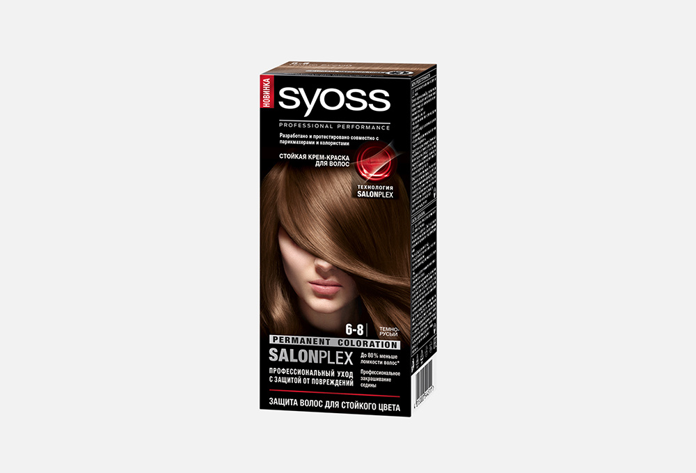 Краска для волос Syoss SALONPLEX. Крем краска Syoss русый. Краска Syoss Color 6-8 темно-русый. Syoss темно-русый 6-8.