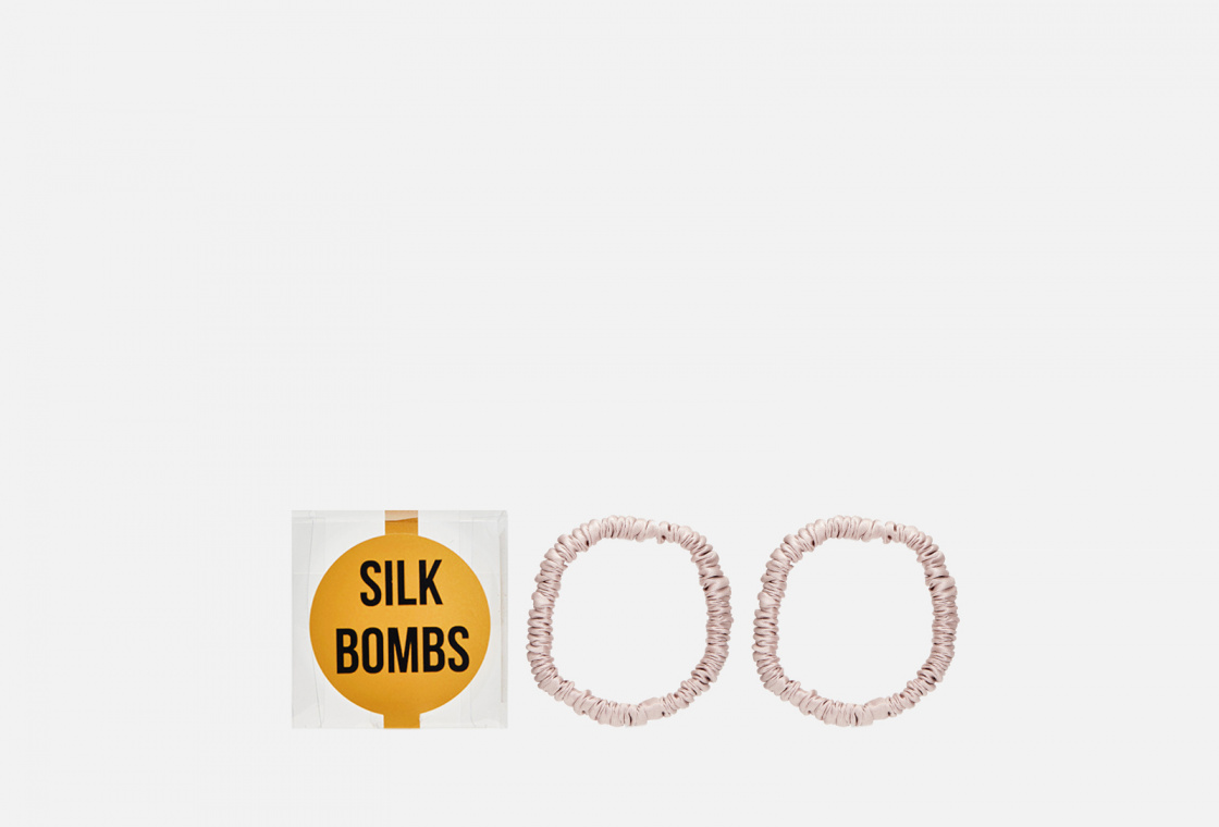 Комплект шелковых резинок для волос  SILK BOMBS пудра