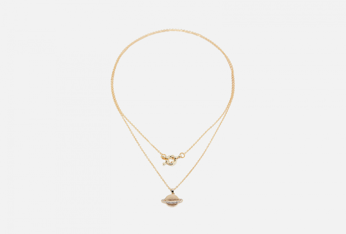Колье  Holly June Gold Saturn Necklace