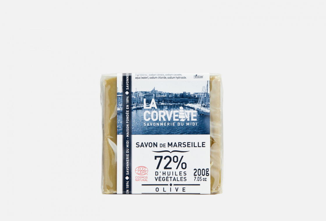 Традиционное марсельское оливковое мыло La Corvette Cube de Savon de Marseille