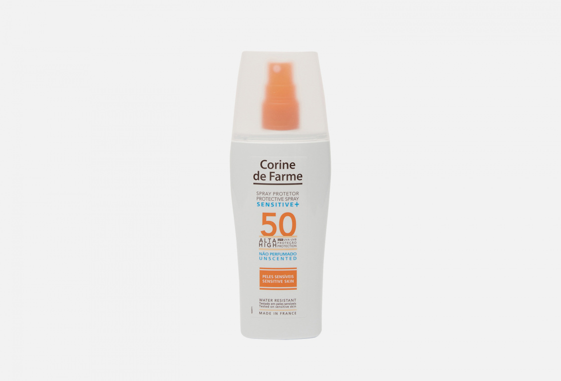 Спрей-экран солнцезащитный для чувствительной кожи с Монои Таити SPF50  Corine de Farme  PROTECTIVE SPRAY SENSITIVE