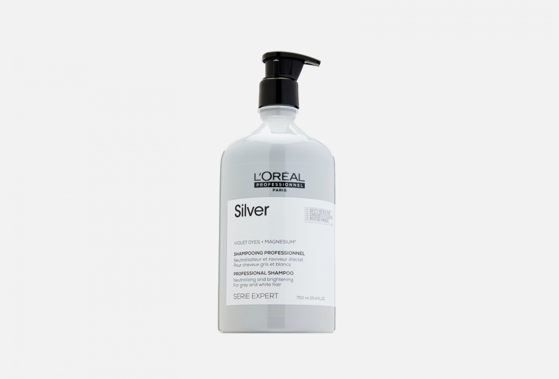 Шампунь для нейтрализации желтизны осветленных и седых волос (Выгодный объем) L'Oreal Professionnel Shampoo Serie Expert Silver