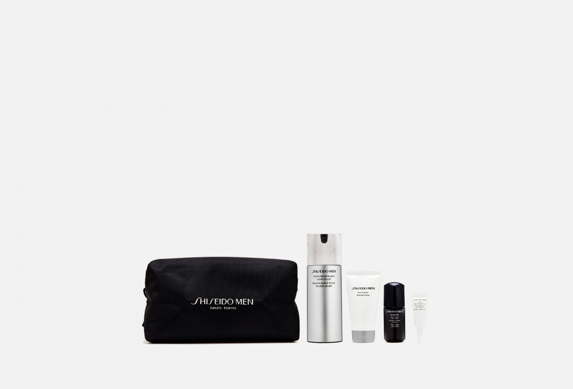 shiseido men total revitalizer light fluid pouch set